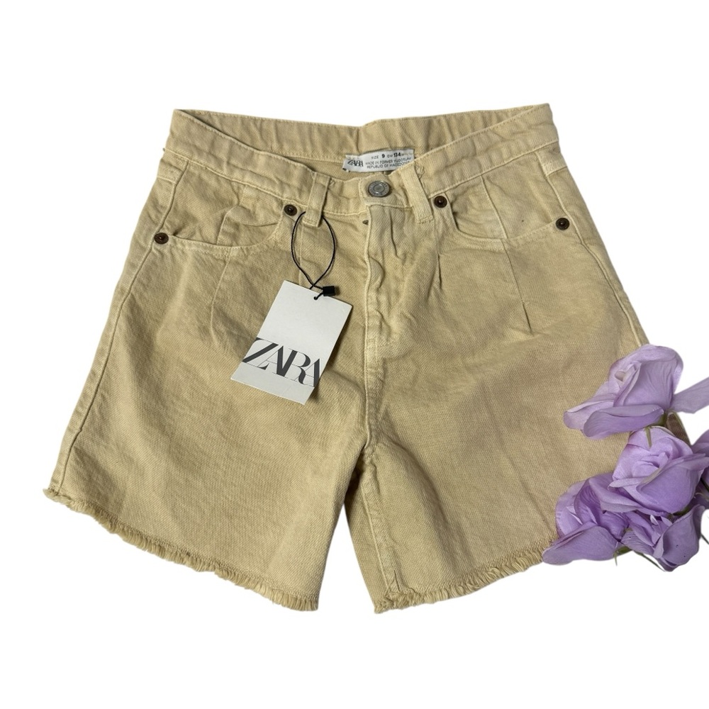 Zara Kid Beige Jean Shorts Girls size 9